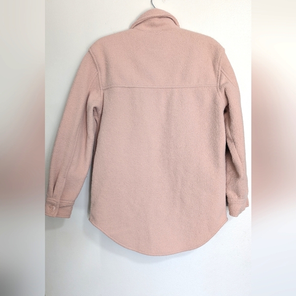 Joie Light Blush Pink Oversized Fuzzy Pink Button Down Shacket XS - Picture 7 of 8
